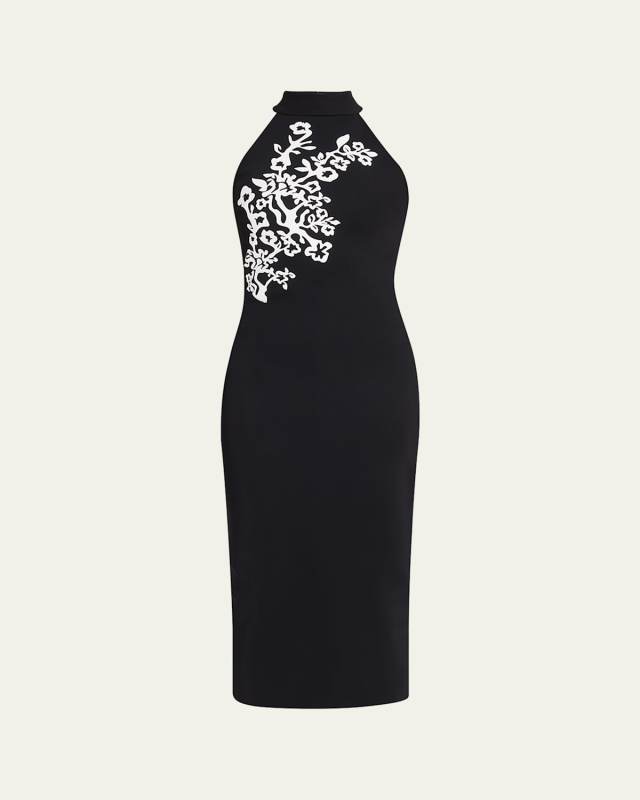 Kety Mock-Neck Midi Sheath Dress